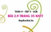 Bài 2.9 trang 35 Toán 9 tập 1 Kết nối tri thức
